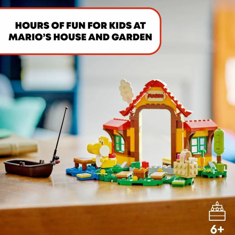 LEGO Super Mario Expansion Set 71422 - Picnic at Mario's House with Yellow Yoshi Figure, Buildable Toy for Starter Course, Gift for Kids Ages 6-8