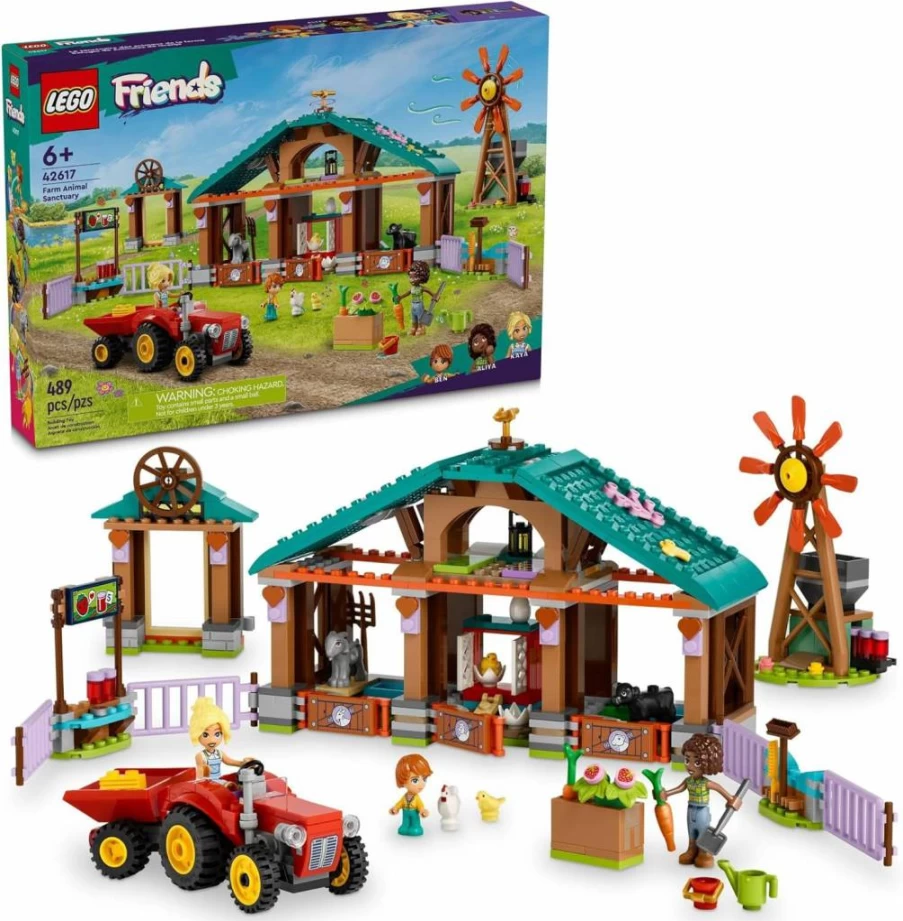 LEGO Friends Farm Animal Sanctuary Building Set 42617 - Creative Farm Toy with Tractor, 3 Minifigures & 5 Animals - STEM Learning Gift for Kids Ages 6+ (Girls & Boys)