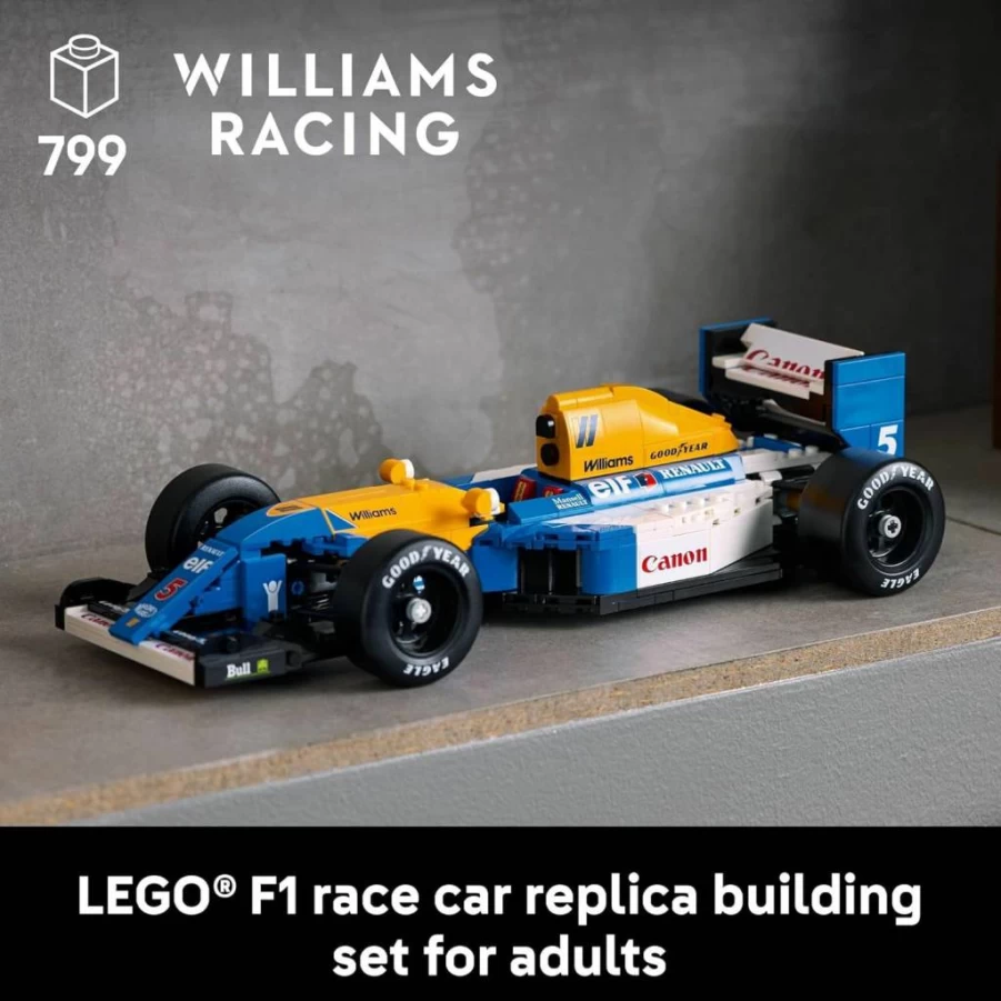 LEGO Icons Williams Racing FW14B Formula 1 Car Building Set 10353 - Nigel Mansell Collector's Model Kit for Adults, DIY F1 Display Gift for Men, Graduation Present