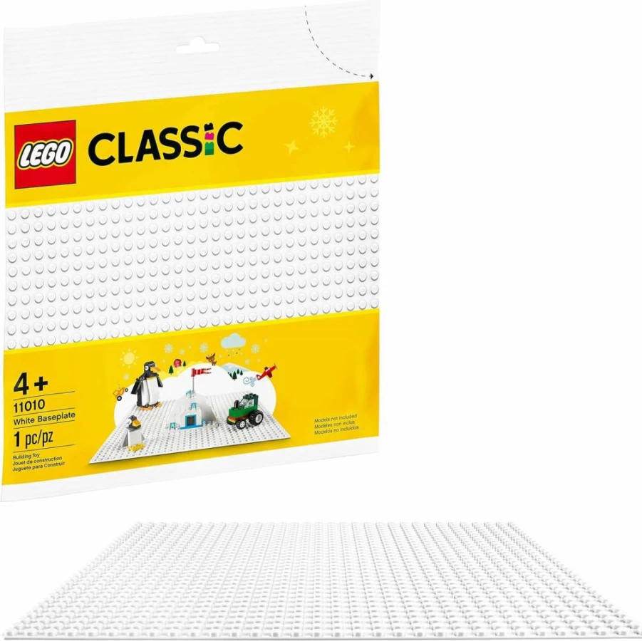 LEGO Classic White Baseplate 32x32 Studs - Large Square Building Foundation for Snowy Winter Landscapes, Creative Brick Display & Play (Set 11026)