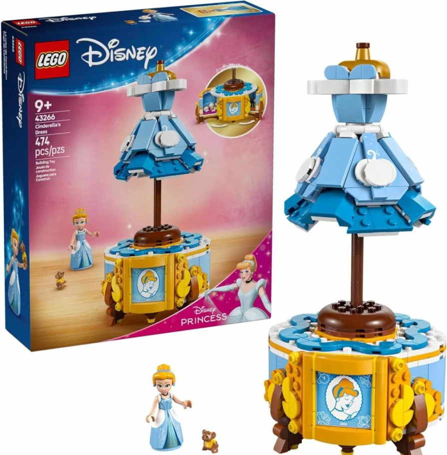 LEGO Disney Princess Cinderella Castle Building Set with Mini Doll - Creative Fashion Dress Toy for Kids Ages 9+ - Perfect Disney Gift for Girls and Boys 43266