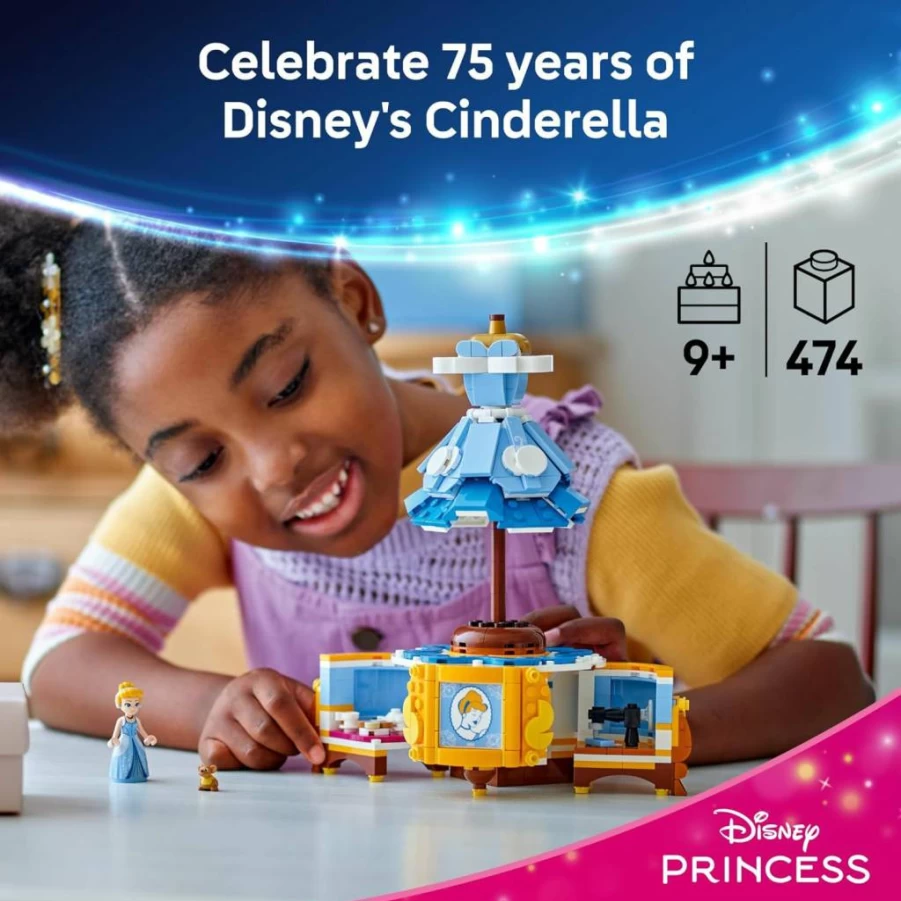 LEGO Disney Princess Cinderella Castle Building Set with Mini Doll - Creative Fashion Dress Toy for Kids Ages 9+ - Perfect Disney Gift for Girls and Boys 43266