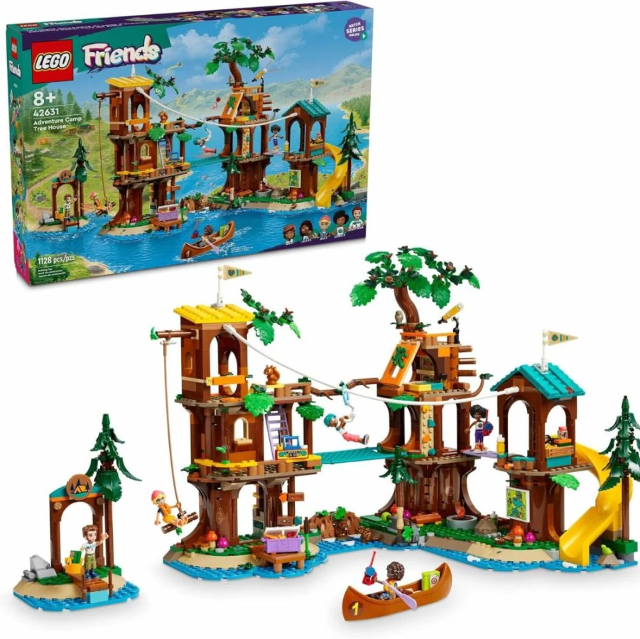 LEGO Friends 42631 Adventure Camp Tree House Playset with 5 Mini Dolls, 5 Animal Figures, and Accessories, Creative Summer Gift for Kids Ages 8+