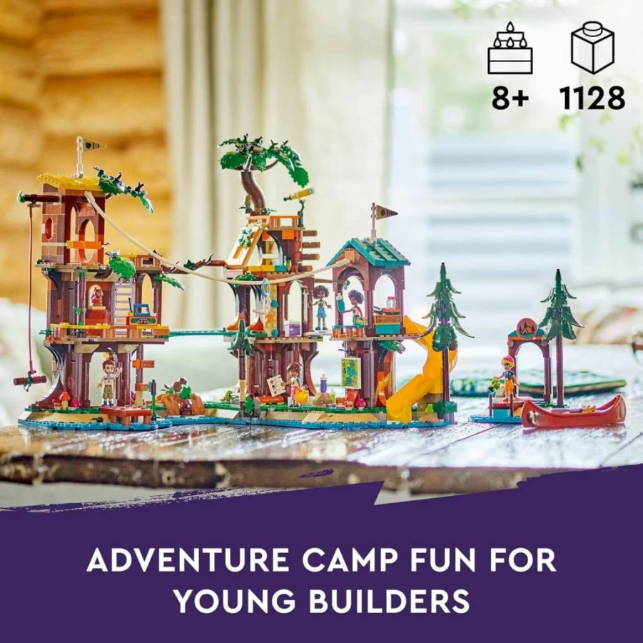 LEGO Friends 42631 Adventure Camp Tree House Playset with 5 Mini Dolls, 5 Animal Figures, and Accessories, Creative Summer Gift for Kids Ages 8+