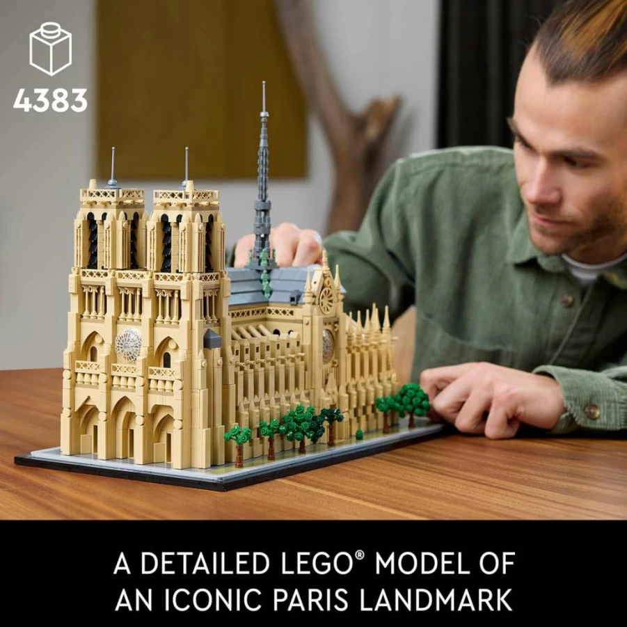 LEGO Architecture Notre-Dame De Paris 21061 Building Set for Adults, Collectible Model Kit, Historical Landmark Souvenir, Perfect Gift for Travel & Art Lovers