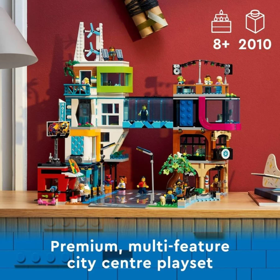 LEGO City Downtown 60380 Modular Building Set with 14 Minifigures, Dog & Interactive Playsets – Creative Sensory Toy for Kids Ages 8+ (60380)