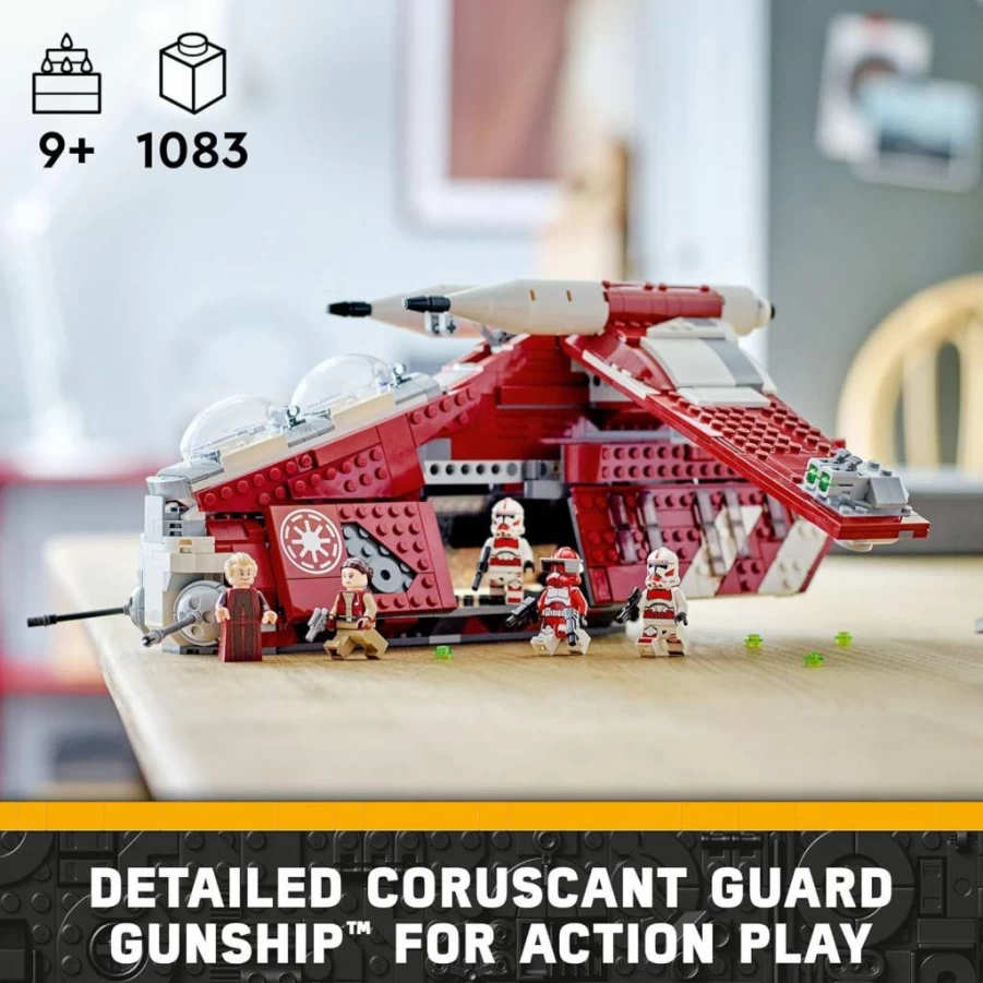 LEGO Star Wars Republic Gunship 75354 Building Set with Chancellor Palpatine, Padme & Clone Trooper Minifigures | Ultimate Gift for 9+ Year Old Fans | The Clone Wars Collectible