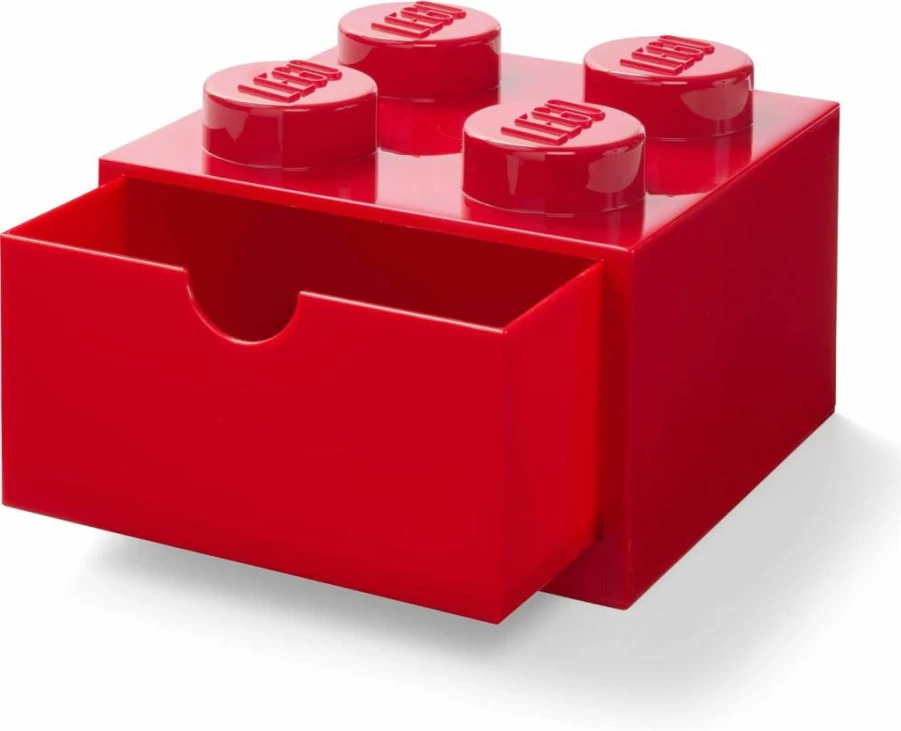 Room Copenhagen LEGO Storage Brick 4-Stud Stackable Desk Drawer, White Tabletop Organizer Box 6.2 x 6.2 x 4.4 Inches