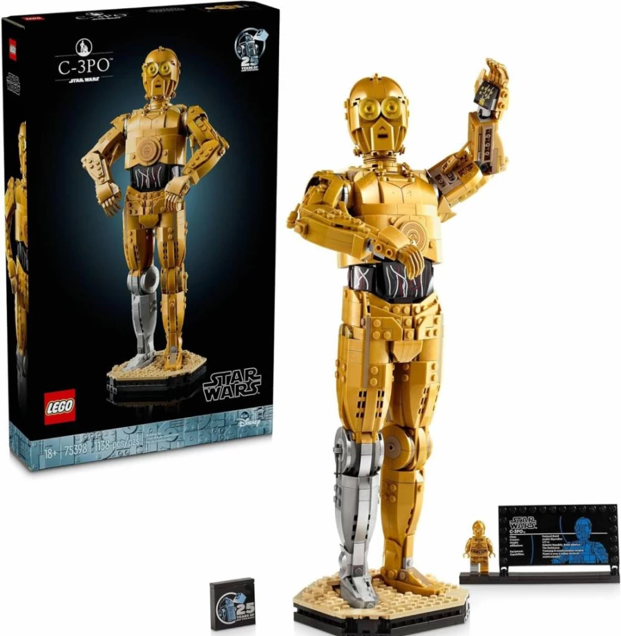 LEGO Star Wars C-3PO Buildable Droid 75398 Set with Minifigure, Collectible Model Kit for Adults, Fans & Collectors, Perfect for Home or Office Display, Ideal Gift for Star Wars Enthusiasts