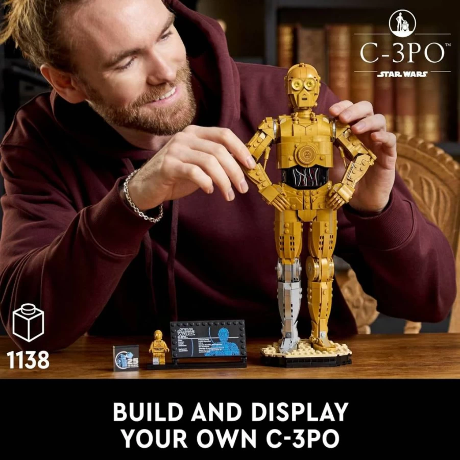 LEGO Star Wars C-3PO Buildable Droid 75398 Set with Minifigure, Collectible Model Kit for Adults, Fans & Collectors, Perfect for Home or Office Display, Ideal Gift for Star Wars Enthusiasts