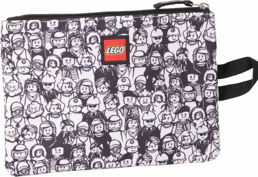 LEGO Minifigure Pencil Case & Organizer Bag for School Supplies, Toys, and Essentials - Colorful Crowd Design