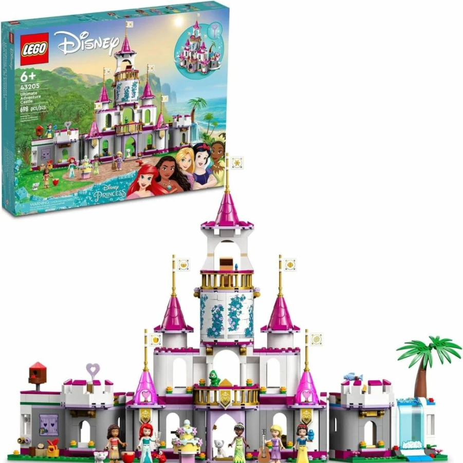 LEGO Disney Princess Ultimate Adventure Castle 43205 Building Set with 5 Mini-Dolls (Ariel, Rapunzel, Snow White) - Creative Gift for Kids, Boys & Girls