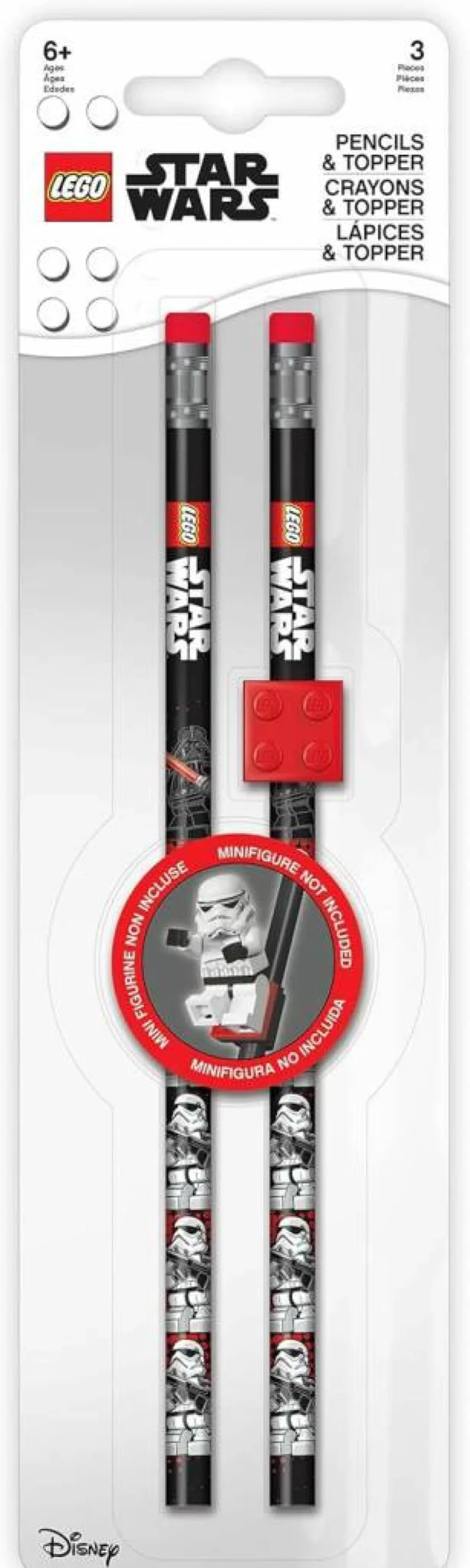 LEGO Star Wars Pencil Set with Darth Vader Topper - 2 HB Pencils & Collectible Character Topper (52214)