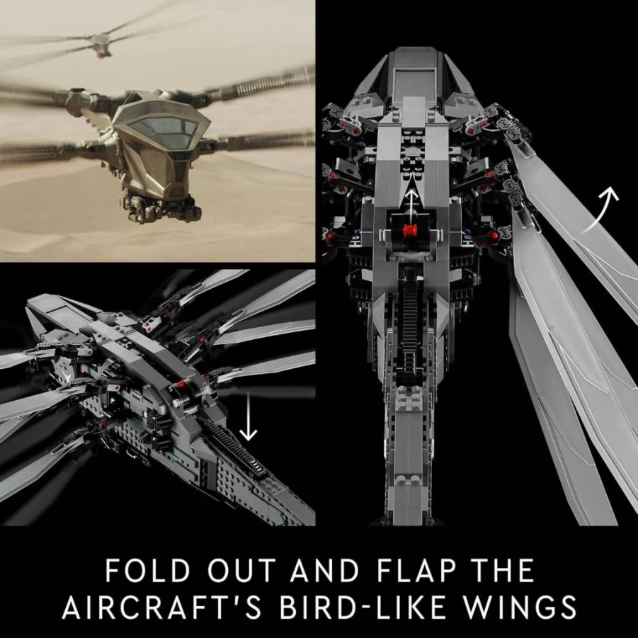 LEGO Icons Dune Atreides Royal Ornithopter 10327 Building Set for Adults with 8 Minifigures, Sci-Fi Movie Collectible Model Kit for Display & Gift