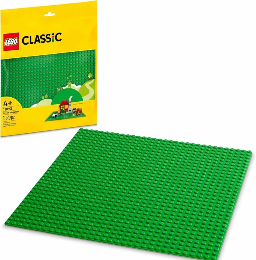 LEGO Classic Green Baseplate 32x32 Studs - Large Square Building Plate for Landscapes, Scenes, and Display, Compatible with All LEGO Bricks (11023)