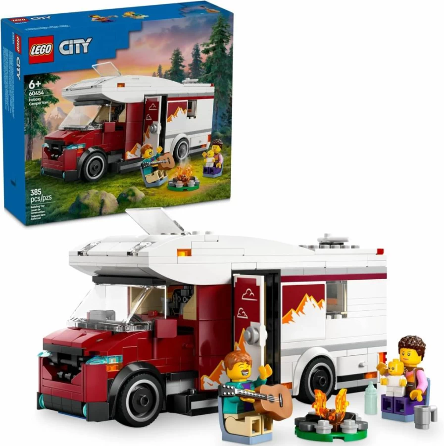 LEGO City Holiday Camper Van 60454 Building Set with 3 Minifigures - Creative Vacation Toy for Kids Ages 6+ - Perfect Birthday Gift for Boys and Girls