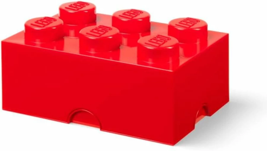 Room Copenhagen Lego Storage Brick - 8-Stud Stackable Green Plastic Box with Lid, 12.1L Kids & Adults Toy Organizer, Desk Storage Solution