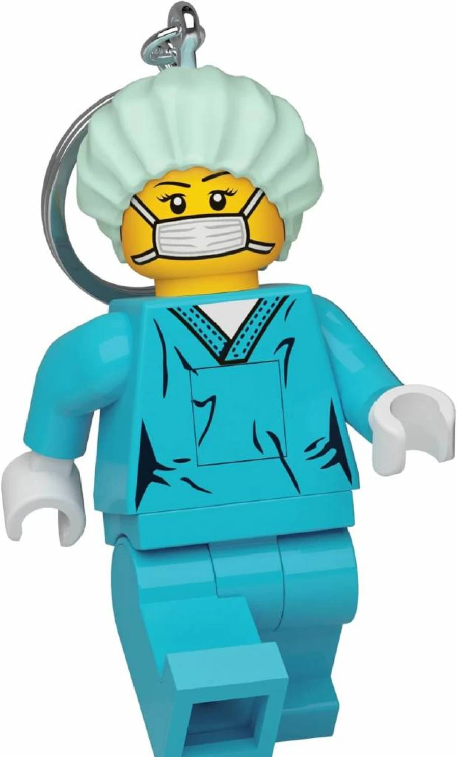 IQ Building Blocks Mini Surgeon Keychain with LED Light - Creative DIY Bricks Toy Gift