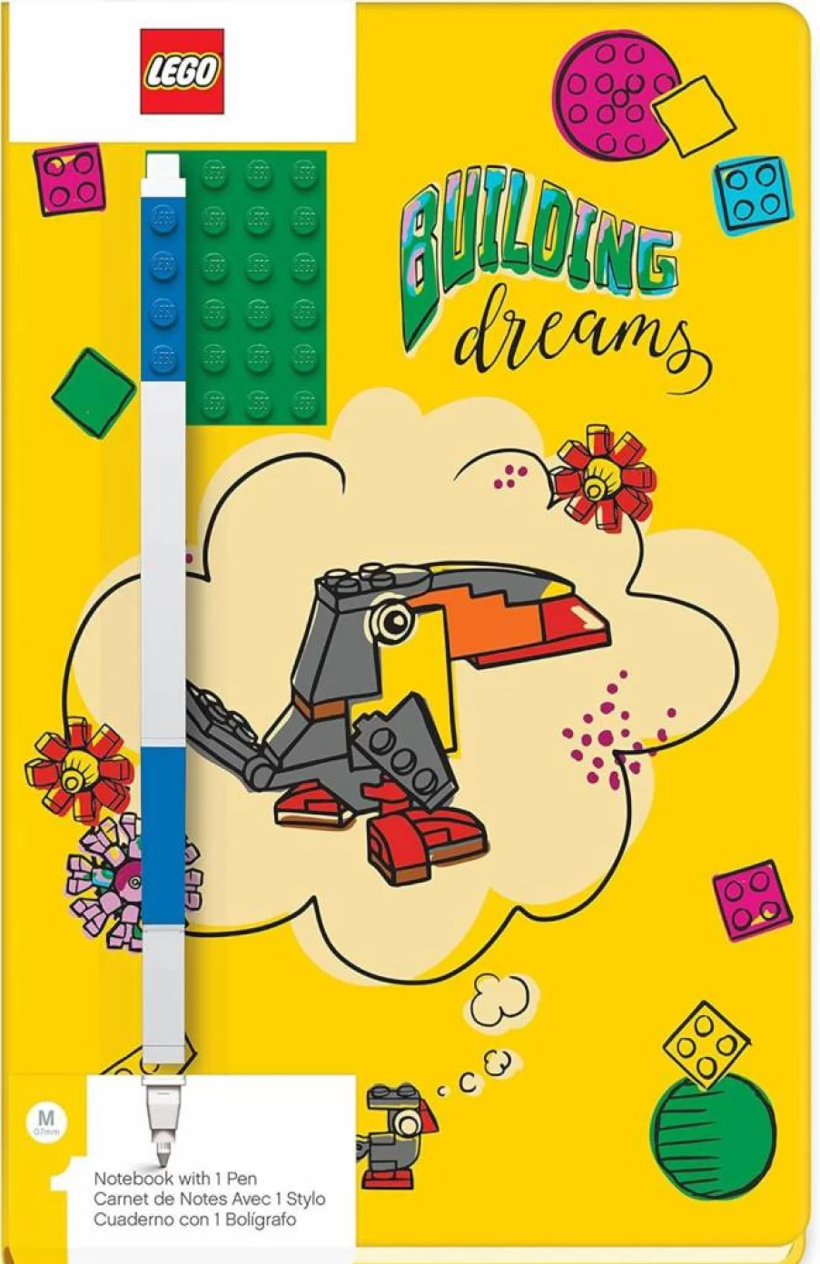 IQ Lego-Inspired Building Dreams Hardcover Notebook with Green Brick & Blue Gel Pen Set (52525) – Creative Stationery Gift