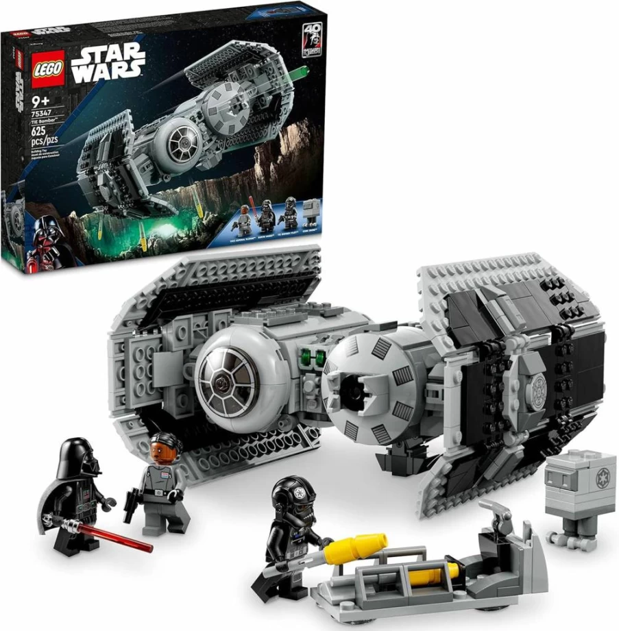 LEGO Star Wars TIE Bomber 75347 Building Kit with Darth Vader Minifigure, Gonk Droid & Lightsaber, Collectible Star Wars Model for Kids Ages 9+