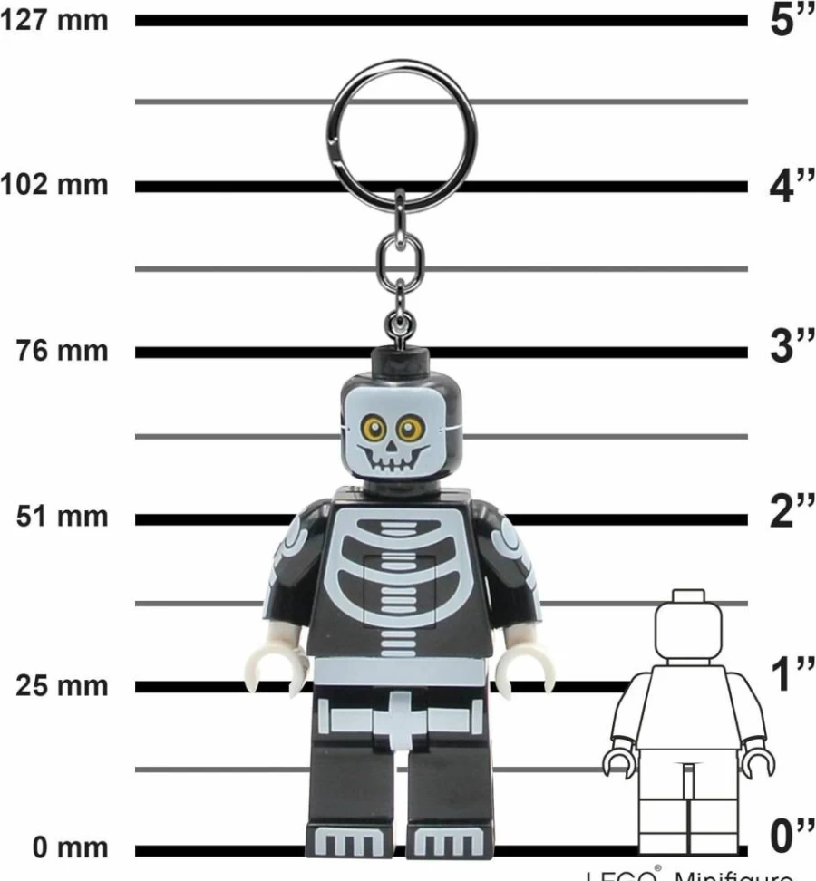 IQ Skeleton Guy Light-Up Keychain - 3 Inch Tall LED Figure for Monster Fans, Collectible Gift