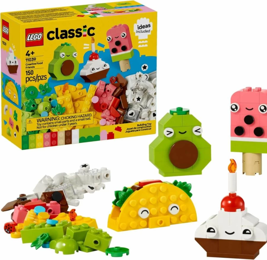 LEGO Classic 11039 Creative Food Friends Building Toy Set - Educational Pretend Play for Kids Ages 4+, Fun Birthday Gift for Boys & Girls, Preschool Learning Toys