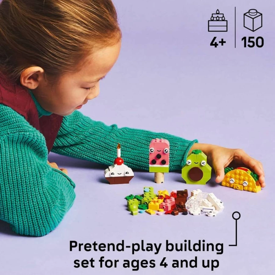 LEGO Classic 11039 Creative Food Friends Building Toy Set - Educational Pretend Play for Kids Ages 4+, Fun Birthday Gift for Boys & Girls, Preschool Learning Toys