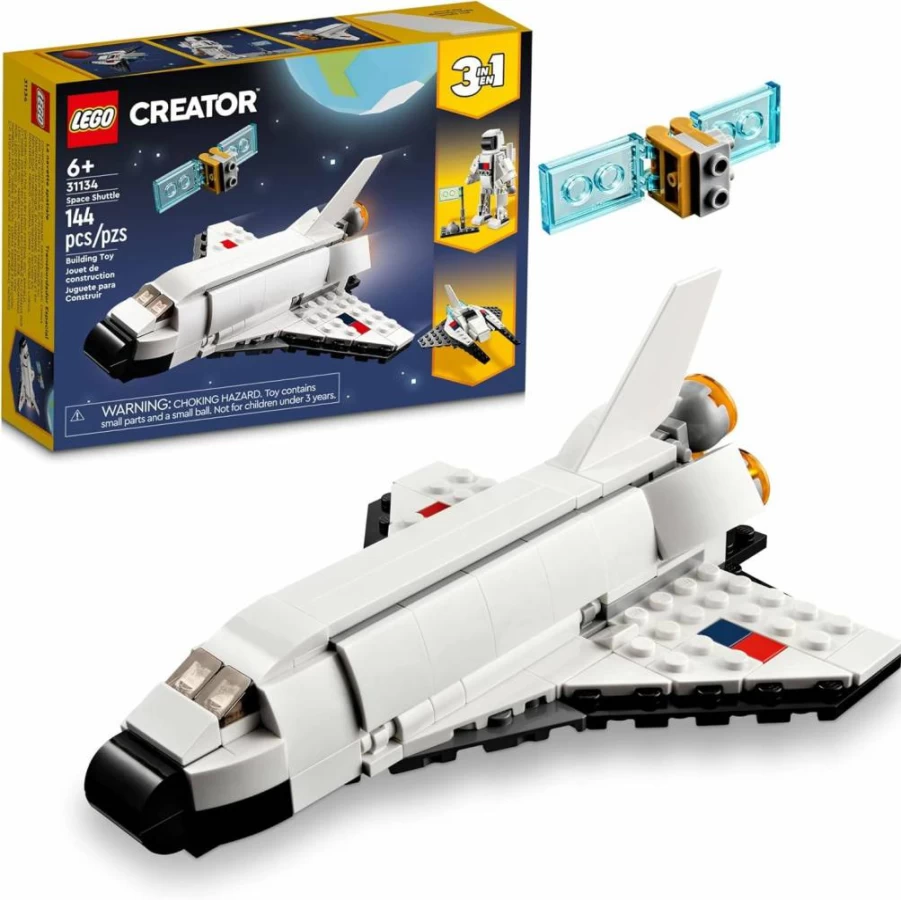 LEGO Creator 3-in-1 Space Shuttle Building Toy Set 31134 - Build Spaceship or Astronaut, STEM Educational Gift for Kids Ages 6+, Creative Play for Boys & Girls, Birthday & Holiday Present