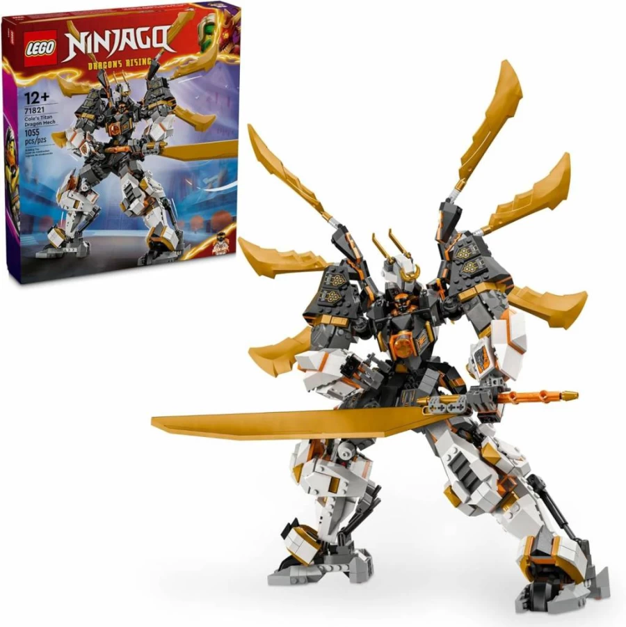 LEGO Ninjago 71821 Cole's Titan Dragon Mech Set with Ninja Minifigure, Dragon Wings & Accessories, Building Toy for Kids Ages 12+