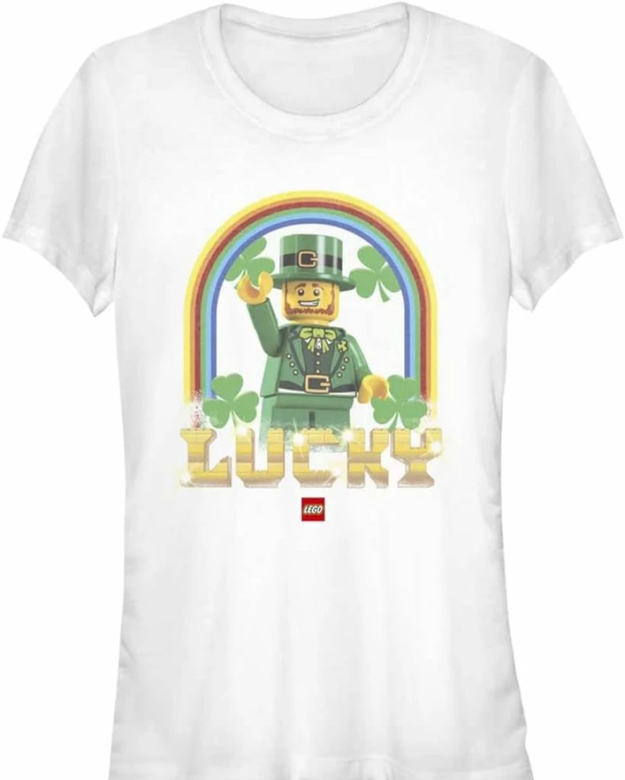 Fifth Sun Women's Lego Raining Luck Graphic Short Sleeve T-Shirt