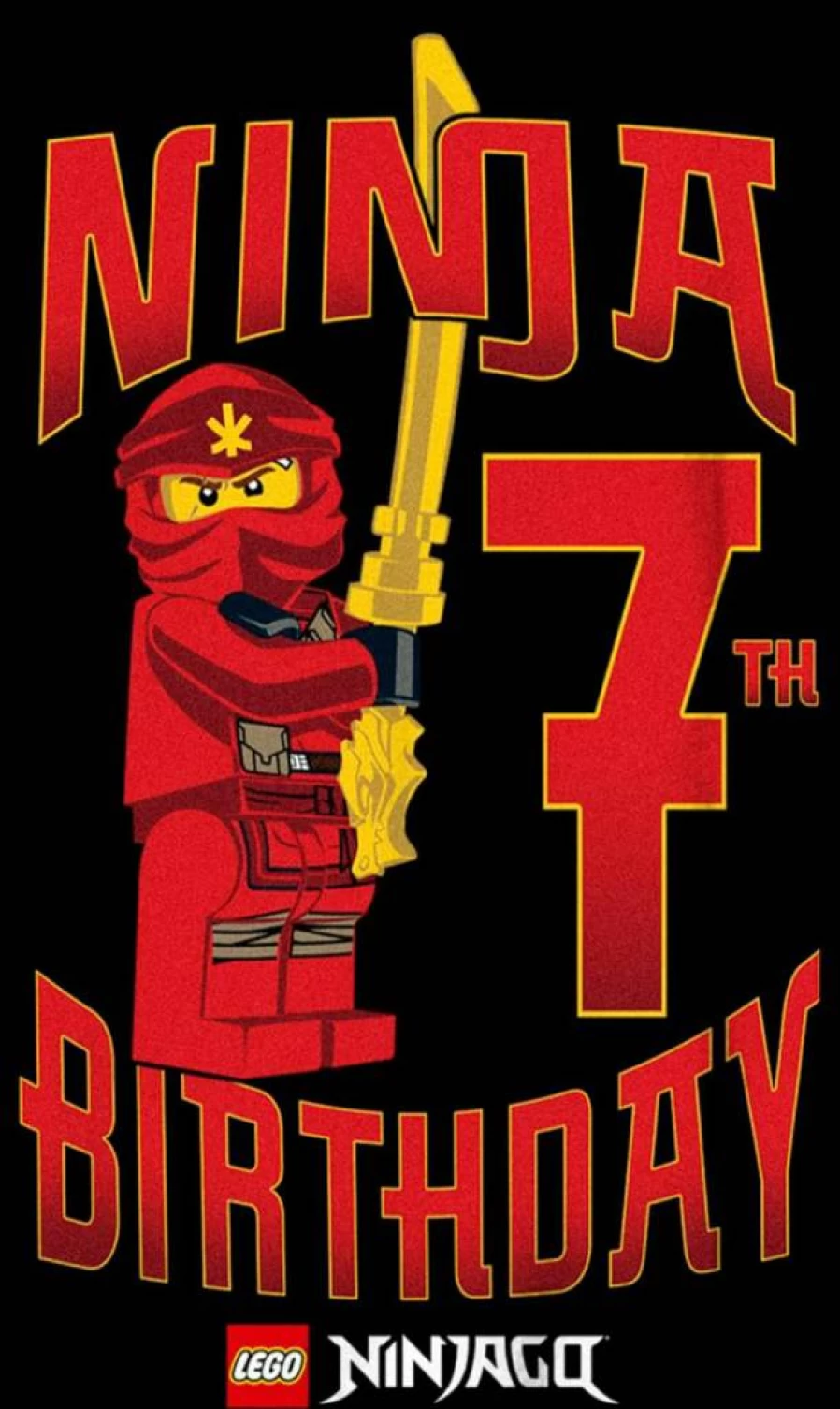 Fifth Sun Boys' Lego Ninjago Birthday T-Shirt - Short Sleeve Tee for 7 Year Old Kids