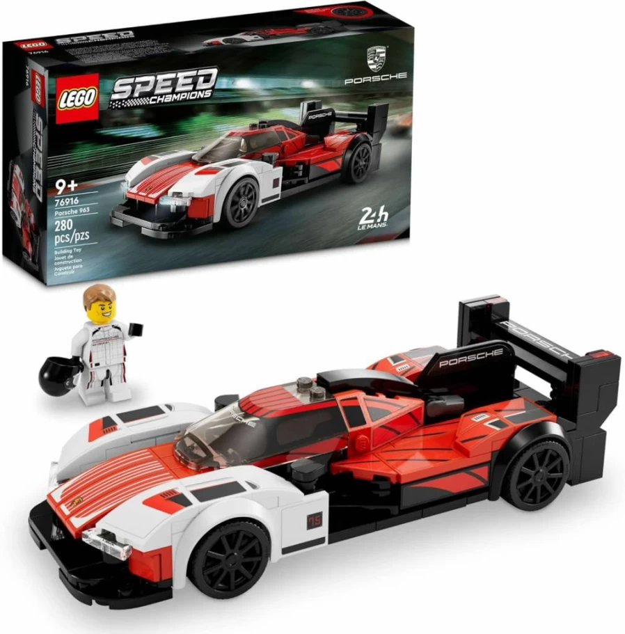 LEGO Speed Champions Porsche 963 76916 Race Car Building Kit with Driver Minifigure, 2023 Collector’s Toy for Kids and Adults