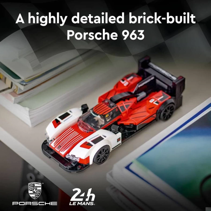 LEGO Speed Champions Porsche 963 76916 Race Car Building Kit with Driver Minifigure, 2023 Collector’s Toy for Kids and Adults