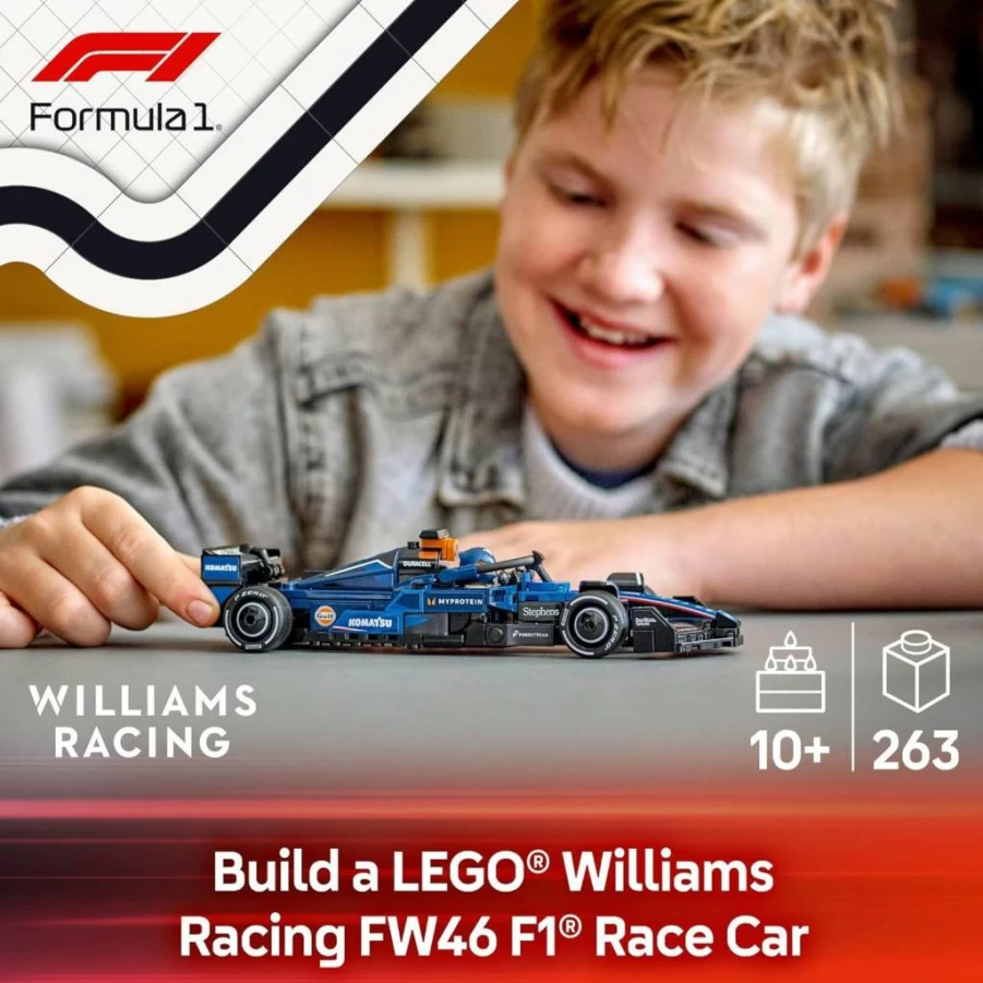 LEGO Speed Champions Williams FW46 F1 Race Car Building Set 77249 - Creative Toy for Kids Ages 10+, Perfect Gift for Formula 1 Fans, Boys & Girls, Birthday Present