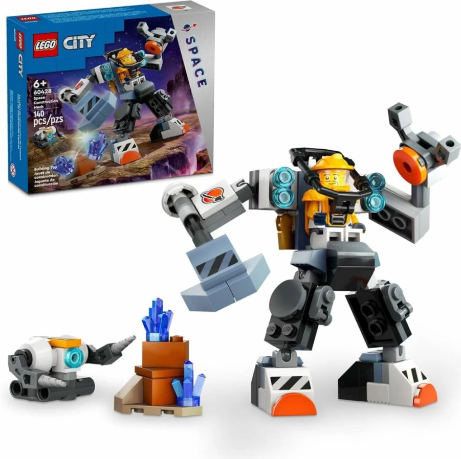 LEGO City 60428 Space Construction Mech Suit Building Kit with Pilot Minifigure & Robot Toy, Creative STEM Gift for Kids Ages 6+ | Boys & Girls Space Adventure Playset