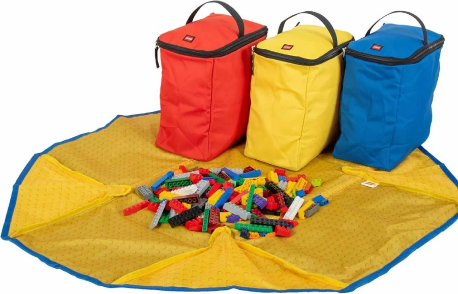 LEGO 4-Piece Storage Tote with Play Mat for Building Bricks - Portable Toy Organizer