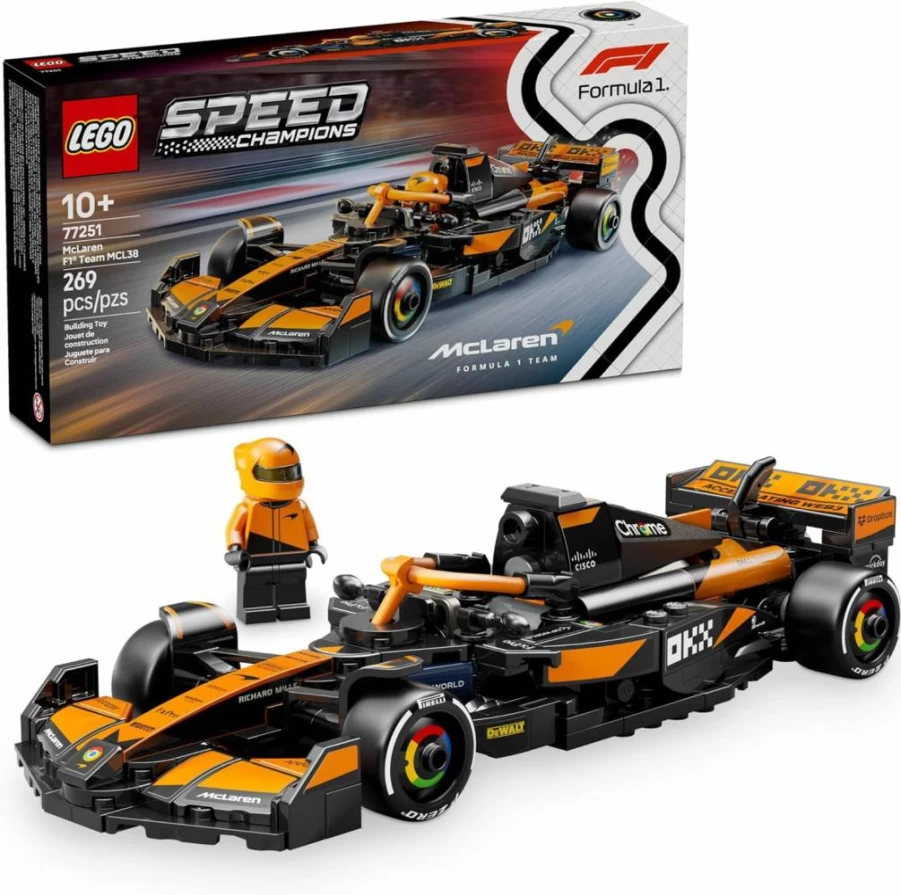 LEGO Speed Champions McLaren F1 Team MCL38 Building Set – 77251 Race Car Toy for Kids Ages 10+, Creative Gift for Boys & Girls, Perfect Birthday Present for F1 Fans