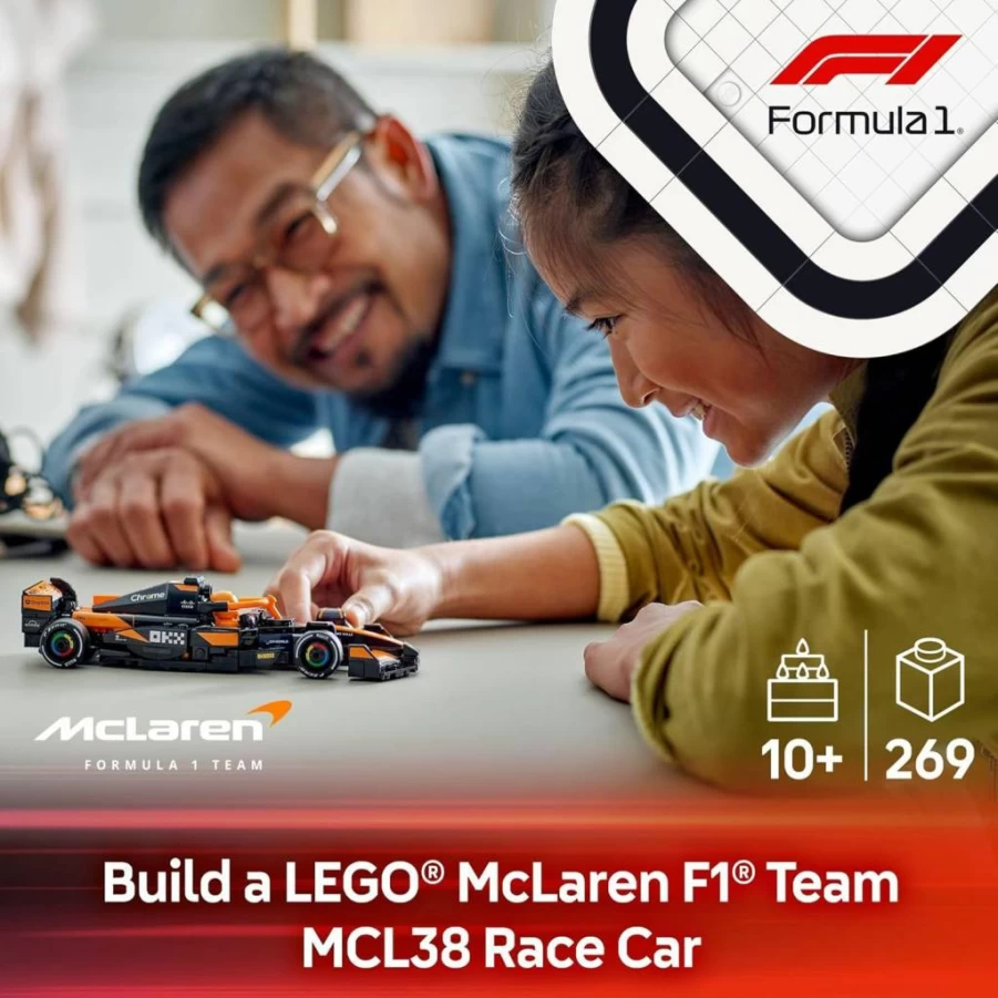 LEGO Speed Champions McLaren F1 Team MCL38 Building Set – 77251 Race Car Toy for Kids Ages 10+, Creative Gift for Boys & Girls, Perfect Birthday Present for F1 Fans