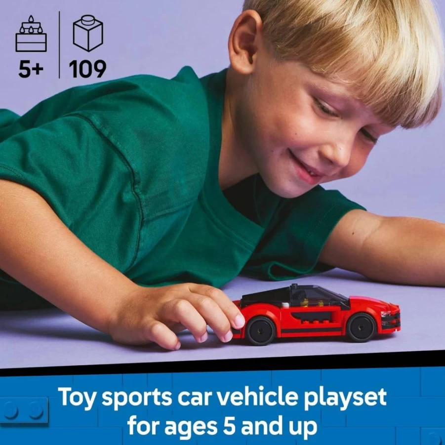 LEGO City 60448 Red Sports Car Building Toy with Driver Minifigure - Creative Educational Gift for Kids Ages 5+ - Perfect for Birthdays & Holidays
