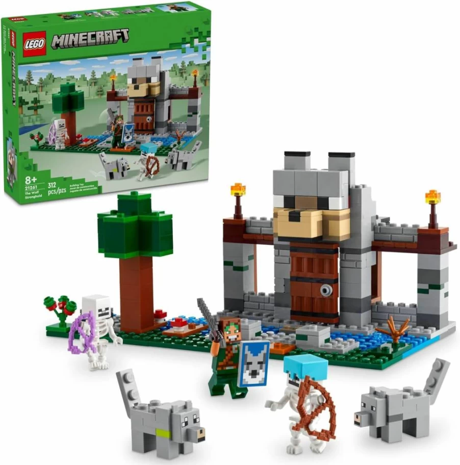 LEGO Minecraft The Wolf Stronghold Fortress Building Set 21261 with Minifigures, Creative Castle Playset for Kids Ages 8+, Ideal Gift for Boys and Girls