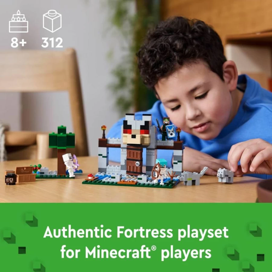 LEGO Minecraft The Wolf Stronghold Fortress Building Set 21261 with Minifigures, Creative Castle Playset for Kids Ages 8+, Ideal Gift for Boys and Girls