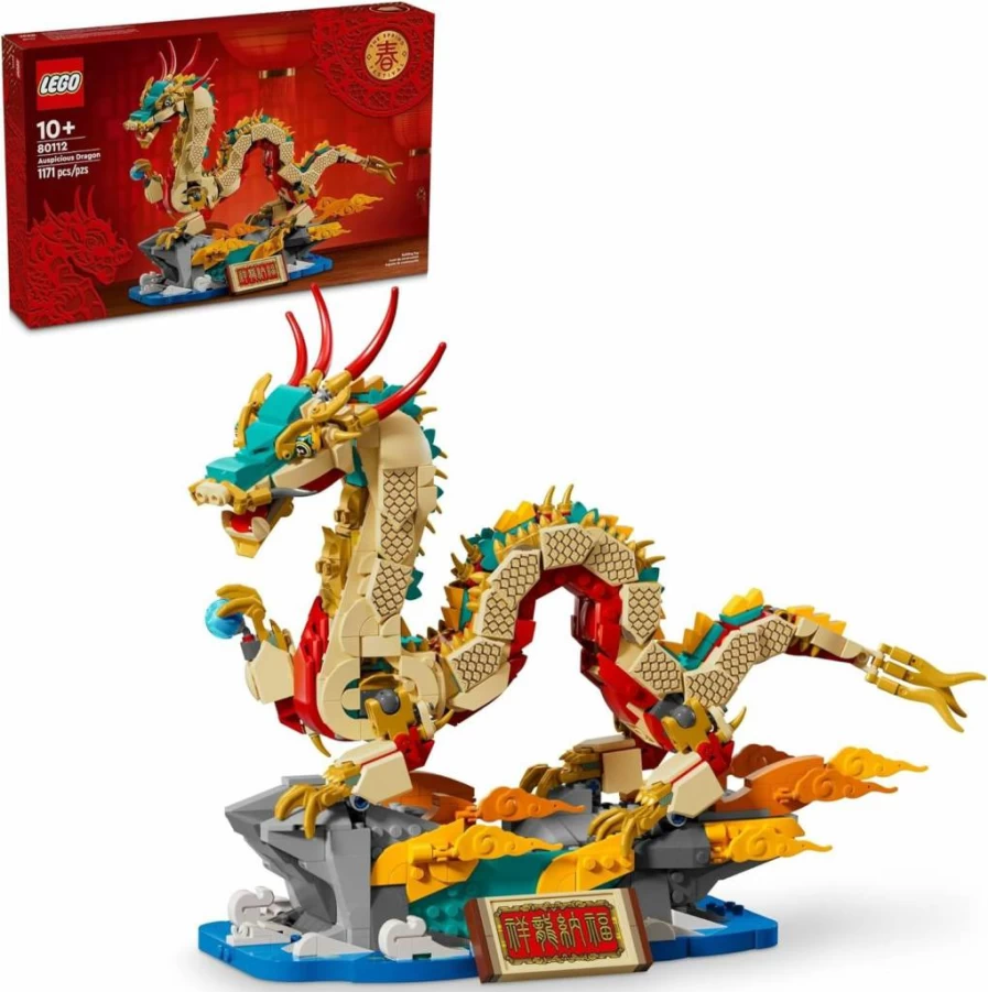 LEGO 80112 Auspicious Dragon Building Set, Chinese New Year Dragon Model Kit for Kids Ages 10+, Creative Spring Festival Gift for Boys and Girls