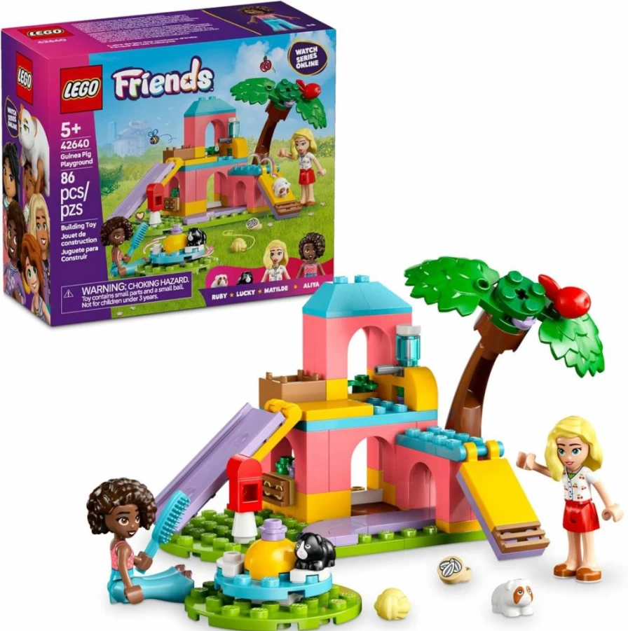 LEGO Friends Guinea Pig Playground Building Set with 2 Minidolls & Animal Toys - Creative Pretend Play Gift for Kids Ages 5+ (42640)