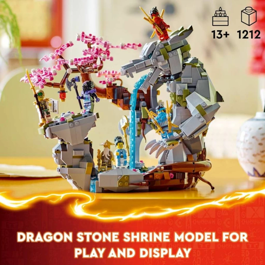 LEGO Ninjago 71819 Dragon Stone Shrine Building Kit with 6 Ninja Minifigures, Collectible Display Model for Kids and Adults Ages 13+, Creative Construction Toy for Boys and Girls