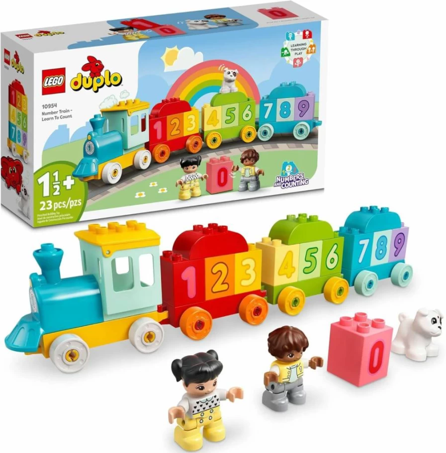 LEGO DUPLO Number Train - Preschool Learning Toy for Toddlers Ages 1.5-3, Educational Building Blocks with Numbers, Early Development Activity Set 10954 for Boys & Girls