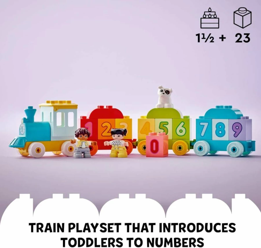 LEGO DUPLO Number Train - Preschool Learning Toy for Toddlers Ages 1.5-3, Educational Building Blocks with Numbers, Early Development Activity Set 10954 for Boys & Girls