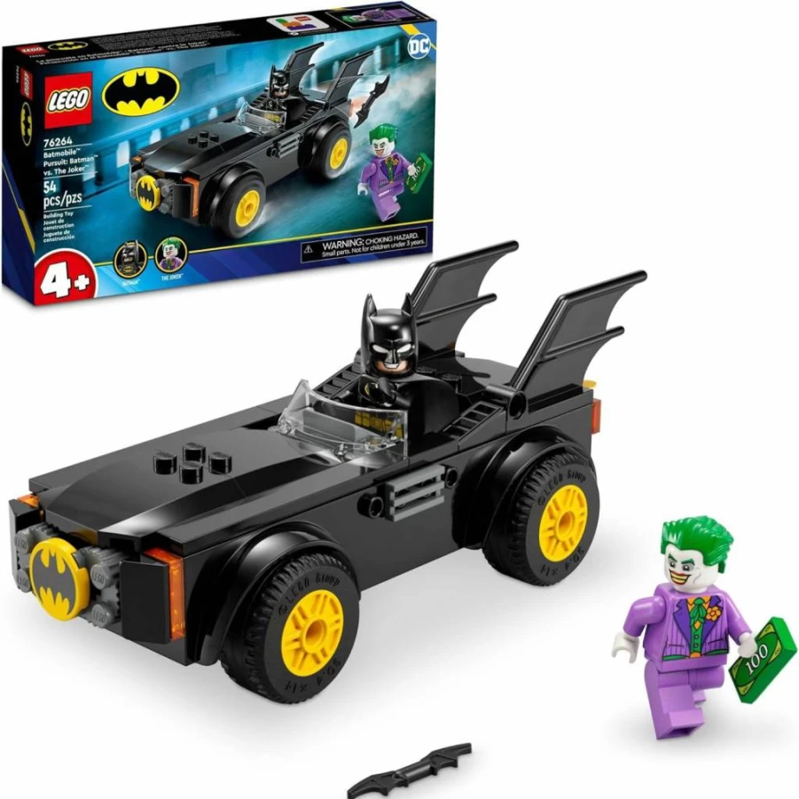 LEGO DC Batman Batmobile 76264 Building Set – Batman vs Joker Toy Car for Kids Ages 4+, Fast Build Superhero Playset with Minifigures