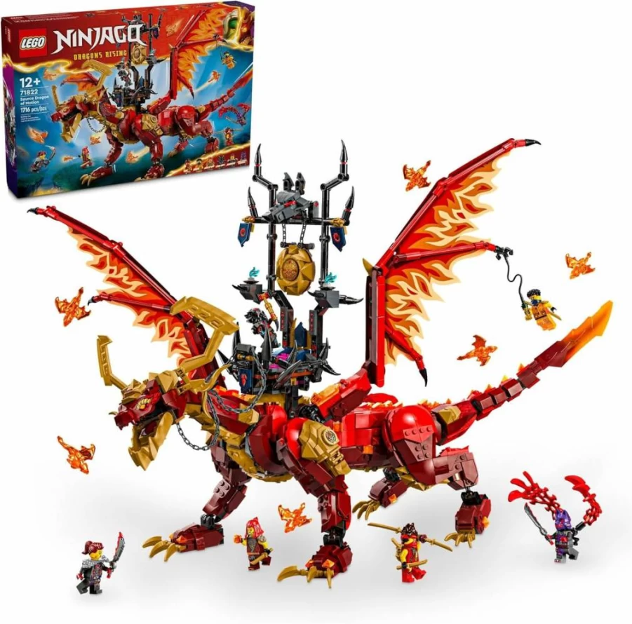 LEGO Ninjago 71822 Source Dragon of Motion Building Set with 6 Minifigures, Kids Ninja Toy for Creative Play, STEM Learning Gift for Boys & Girls Ages 12+