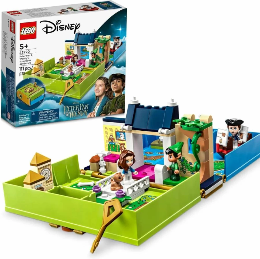 LEGO Disney Peter Pan & Wendy’s Pirate Ship Adventure 43220 Portable Playset with Micro Dolls, Travel Toy for Kids Ages 5+ | Creative Building Set
