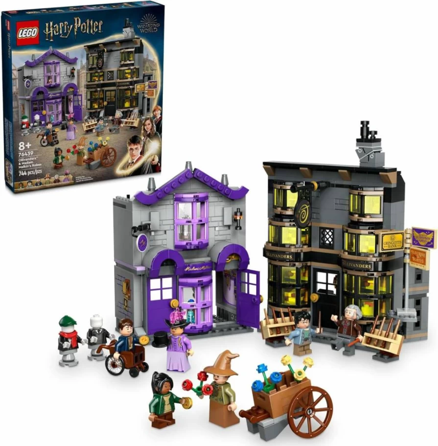LEGO Harry Potter 76439 Ollivanders Wand Shop & Madam Malkin's Robes Building Set, Creative Construction Toy for Kids Ages 8+ as Birthday Gift, Collectible Hogwarts Diagon Alley Series